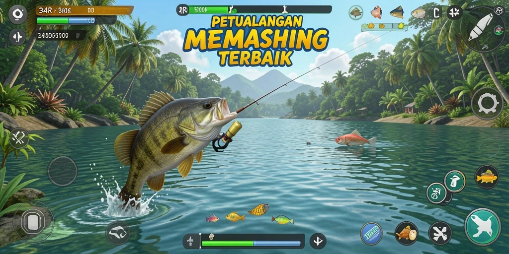 Gameplay menangkap ikan yang seru dan mendebarkan.