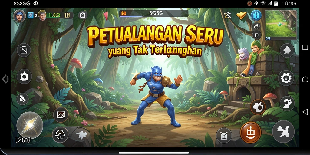 Tampilan gameplay menakjubkan dari 8G8G di dunia petualangan.