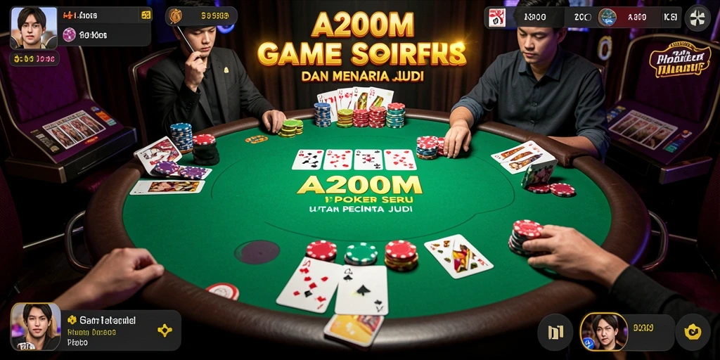 Tampilan gameplay A200M yang menarik dalam permainan Poker.