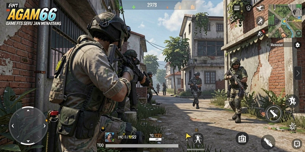 Tampilan gameplay mendebarkan dalam AGAM66 yang penuh aksi.