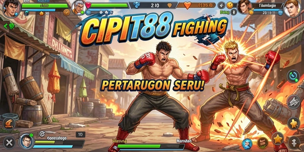 Tangkapan layar gameplay seru dari CIPIT88 dengan aksi pertarungan.