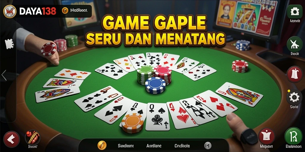 Tampilan gameplay Gaple yang seru di DAYA138.