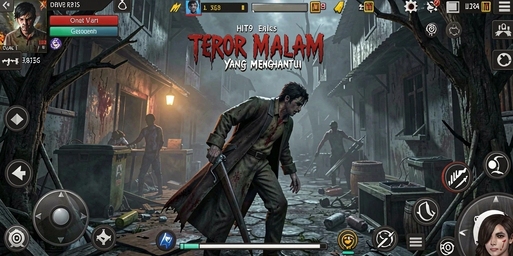 Tampilan gameplay HIT9 dengan atmosfir Horror yang mencekam.