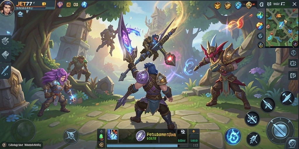 Tangkapan layar JET77 menampilkan petualangan seru dalam dunia MMORPG.