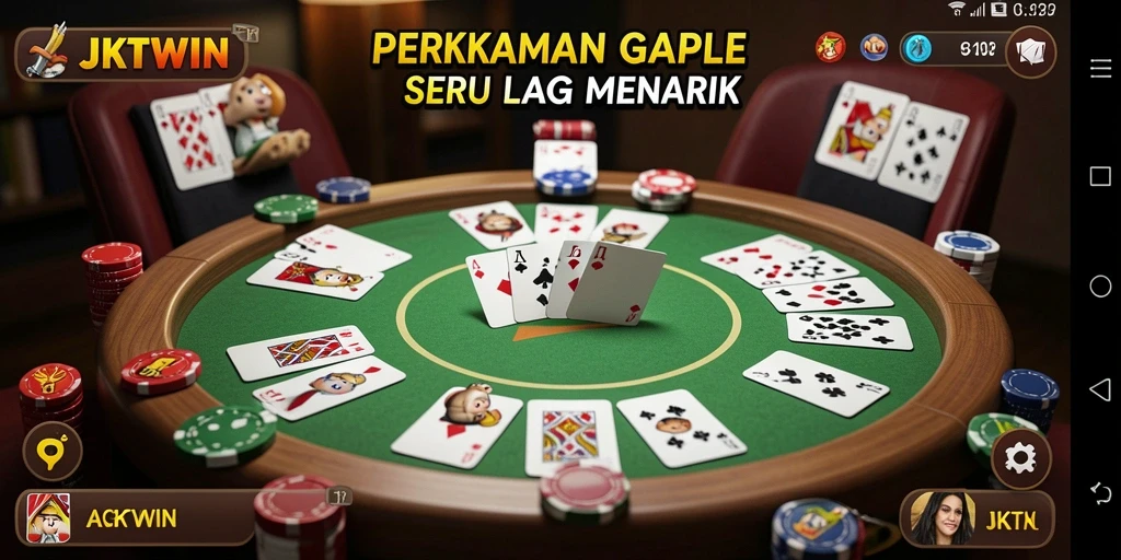 Screenshot utama JKTWIN menampilkan gameplay seru Gaple.