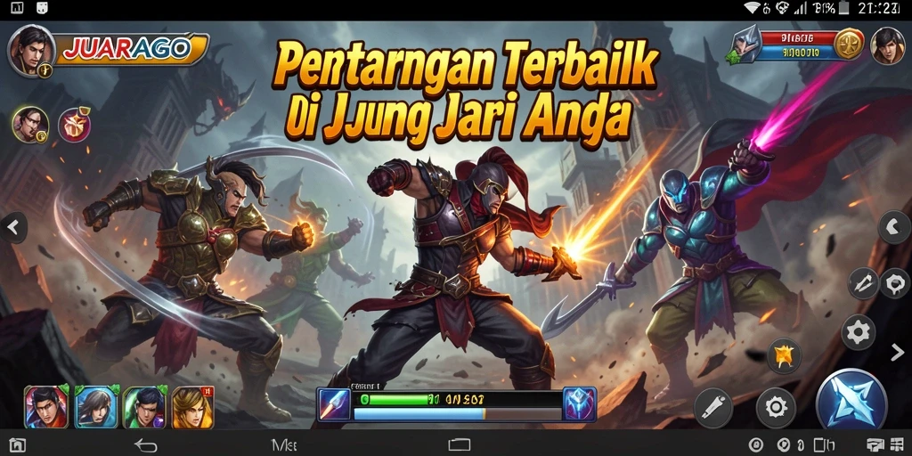 Tangkapan layar JUARAGO menunjukkan aksi pertarungan yang mendebarkan.