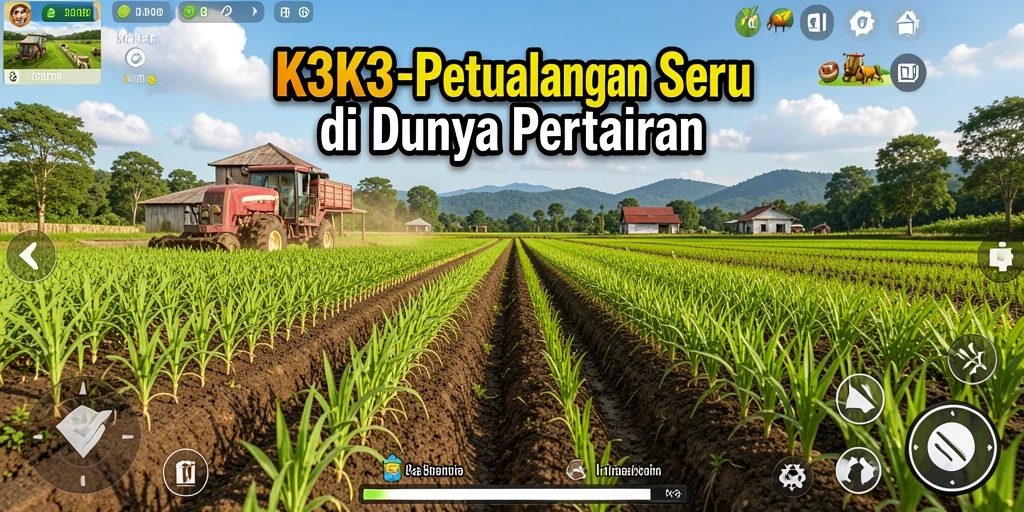 Tampilan permainan K3K3 menunjukkan aktivitas bercocok tanam yang menyenangkan.