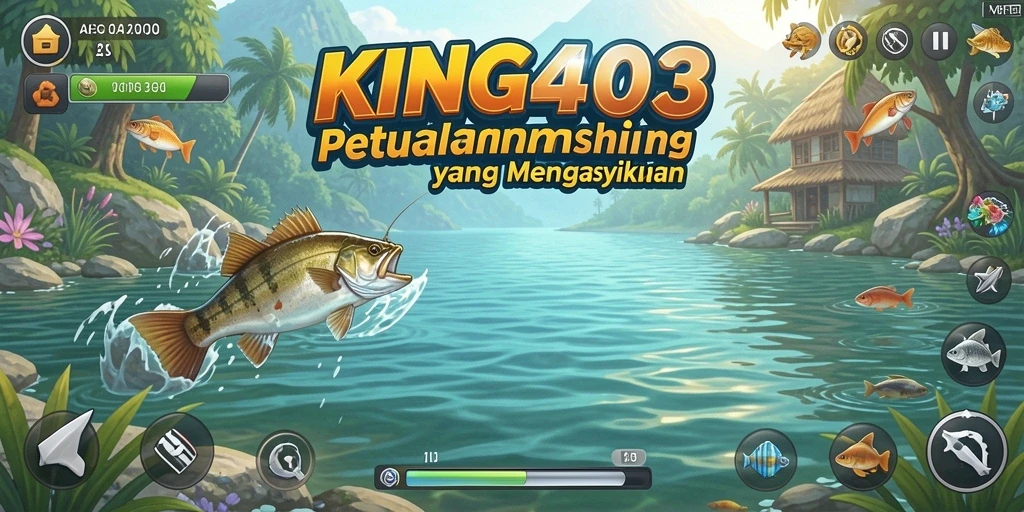 Gameplay KING403 yang menampilkan aksi memancing seru dengan berbagai jenis ikan.