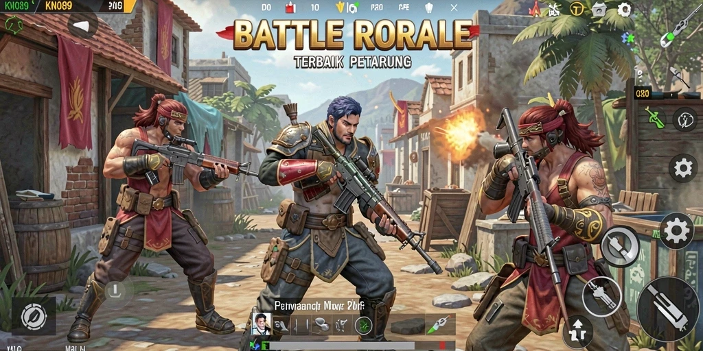 Tangkapan layar KNO89 menunjukkan aksi intens dalam pertempuran Battle Royale.