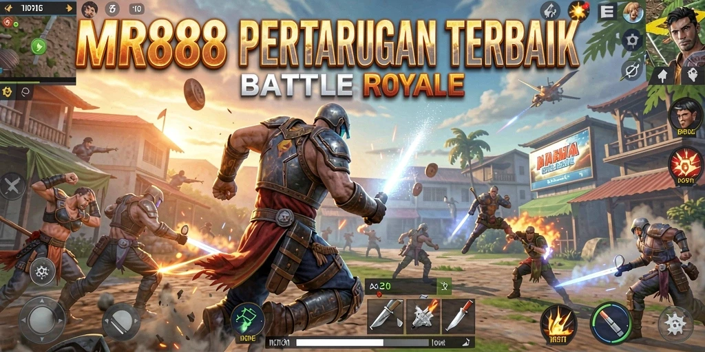 Screenshot MR888 menampilkan aksi mendebarkan dalam mode Battle Royale.