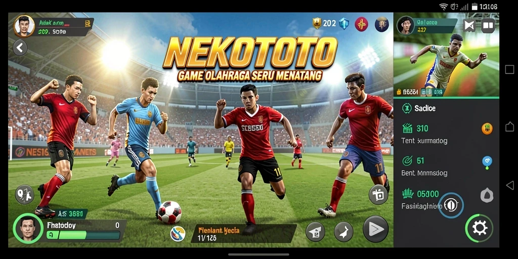 Tampilan gameplay seru NEKOTOTO saat bertanding di lapangan.