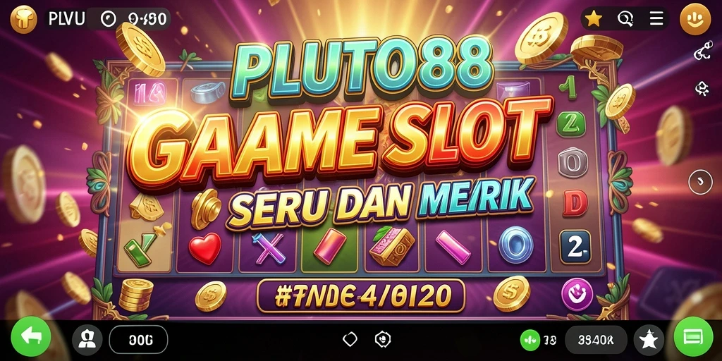 Screenshot utama gameplay Slot PLUTO88 yang penuh warna dan menarik.