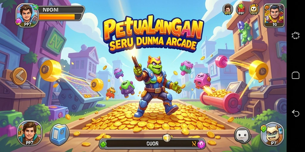 Screenshot PP7 menampilkan gameplay seru dalam dunia Arcade.