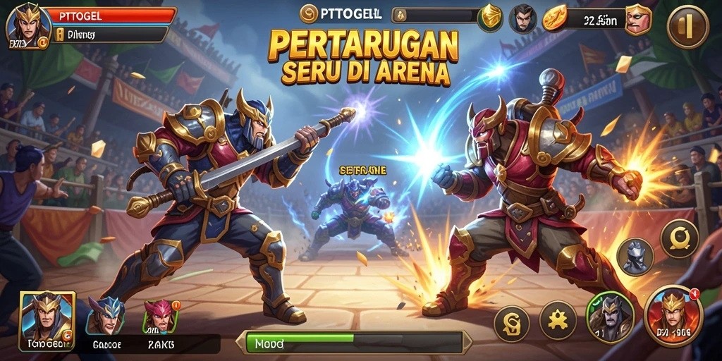 Screenshot PTTOGEL menampilkan aksi seru dalam pertarungan.