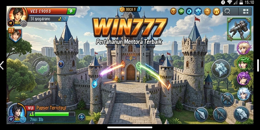 Gameplay mendebarkan dalam permainan Tower Defense WIN777.